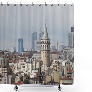Personality  Galata Tower In Beyoglu, Istanbul City Shower Curtains