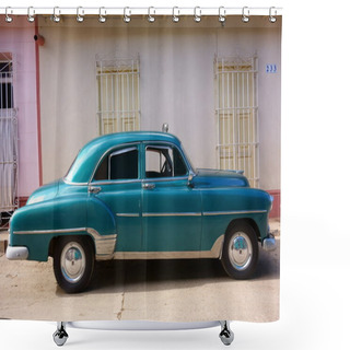 Personality  Classic American Car As Taxi In Trinidad, Cuba Shower Curtains
