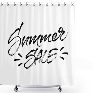 Personality  Summer Sale Ink Brush Lettering Shower Curtains