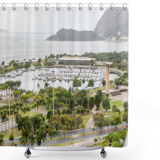 Personality  View Of The Marina Da Gloria In Downtown Rio De Janeiro Brazil. Shower Curtains
