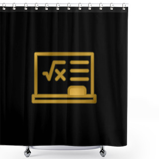 Personality  Blackboard Gold Plated Metalic Icon Or Logo Vector Shower Curtains