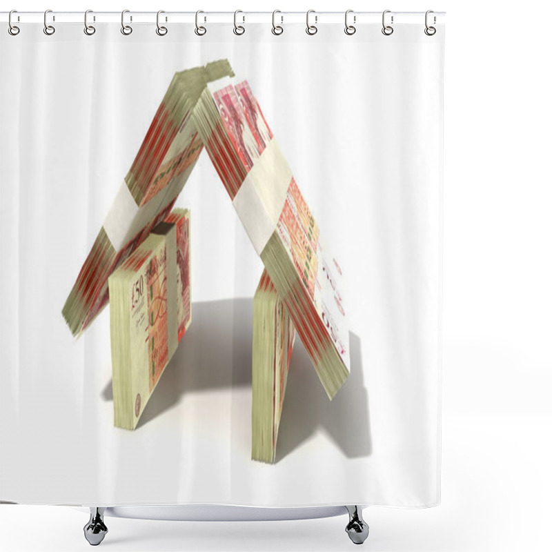 Personality  British Pound Notes House Perspective shower curtains