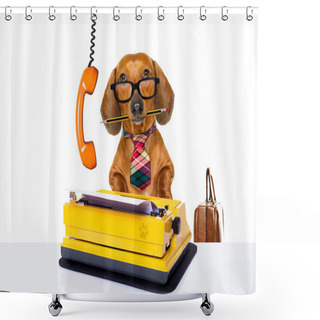 Personality  Office Worker Boss Dog Shower Curtains