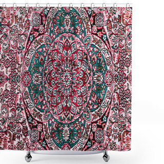 Personality  Carpet With Floral Ornament Shower Curtains