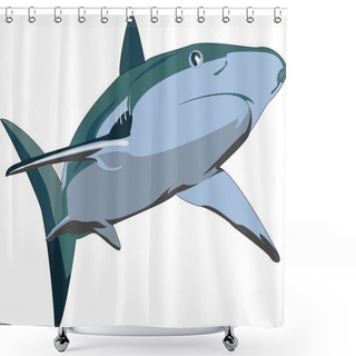 Personality  Shark Vector Illustration Shower Curtains