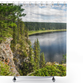 Personality  Virgin Komi Forests, Rocks On The River Shchugor. Shower Curtains