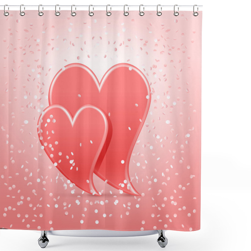 Personality  Two Coral Hearts Shower Curtains