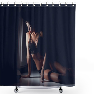 Personality  Girl Lingerie Shower Curtains