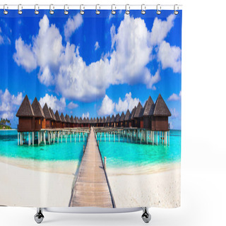 Personality  Maldives, Luxury Tropical Holidays In Water Villas Shower Curtains
