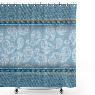 Personality  Denim And Paisley Shower Curtains
