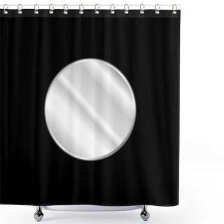 Personality  Black Circle Silver Plated Metallic Icon Shower Curtains