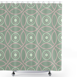 Personality  Geometric Seamless Pattern. Olive Green Background With Pale Pink Elements For Wallpapers, Textile And Fabrics Shower Curtains