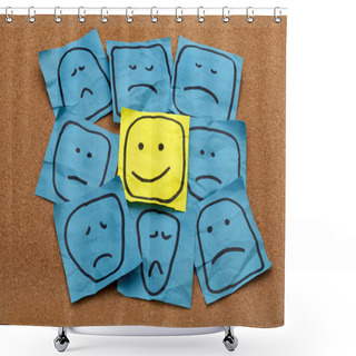 Personality  Positive Attitude Concept On Cork Board Shower Curtains
