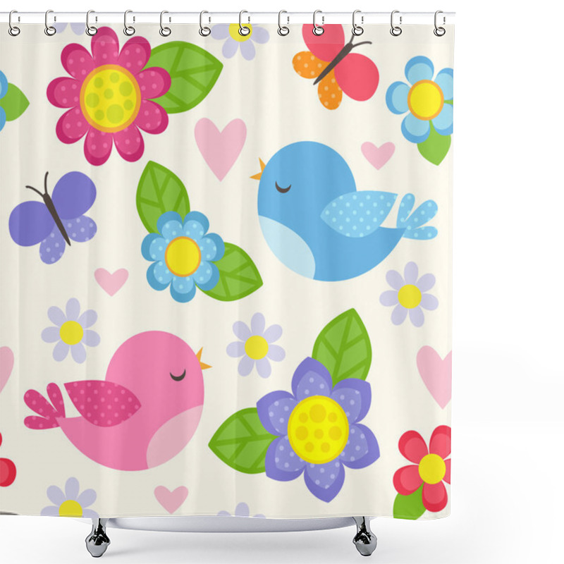 Personality  Seamless Flower Pattern Shower Curtains