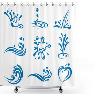 Personality  Water Icons Shower Curtains