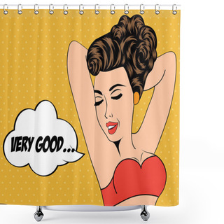 Personality  Sexy Horny Woman In Comic Style, Xxx Illustration Shower Curtains