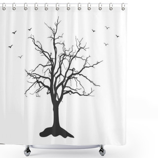 Personality  Scary Dead Tree Silhouette, Tree Silhouette, Bare Silhouette, Tree SVG, Tree Icon Shower Curtains