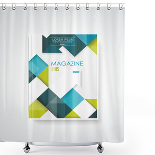 Personality  Magazine Cover Layout Design Vector Shower Curtains