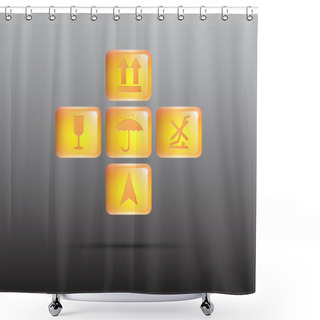 Personality  Set Of Packing Icons, Symbols Of Cargo, Vector Shower Curtains