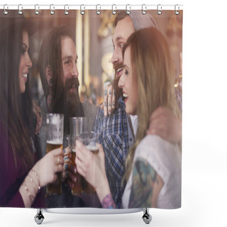 Personality  Friends Meeting With Beer Shower Curtains