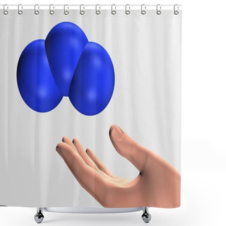 Personality  Ozone Molecule Shower Curtains