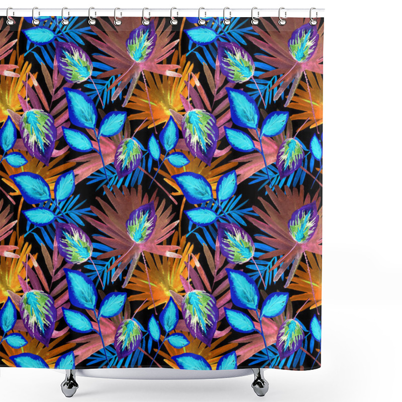 Personality  Seamless Flower Pattern Leaves Shower Curtains