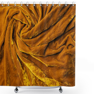 Personality  Top View Of Dark Orange Velvet Textile As Background Shower Curtains