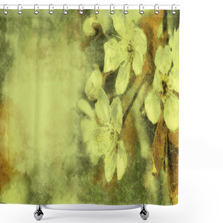 Personality  Flower Retro Background, Yellow Shower Curtains