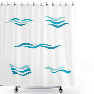Personality  Water Wave Icon Vector Shower Curtains