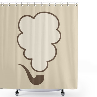 Personality  Tobacco Pipe With Smoke Cloud And Place For Text. Speech And Thought Bubble Shower Curtains