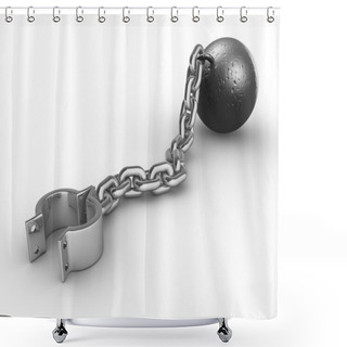 Personality  Iron Ball With Chain And Shackle Shower Curtains