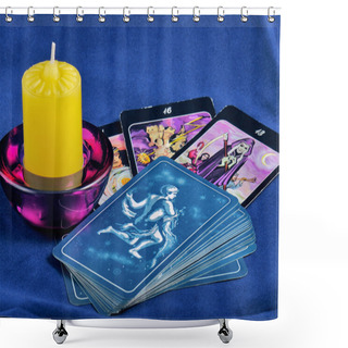 Personality  Tarot Card And Candle Shower Curtains