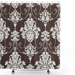 Personality  Seamless Damask Wallpaper Shower Curtains