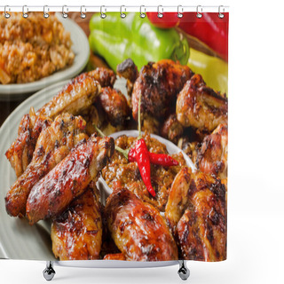 Personality  Chicken Wings Shower Curtains