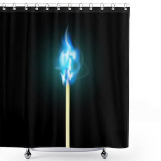 Personality  Burning Match With Blue Flame Shower Curtains
