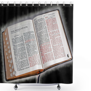 Personality  Bible Closeup Glowing Shower Curtains