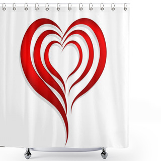 Personality  Red Hearts Shower Curtains
