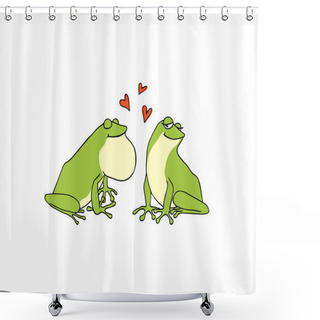 Personality  Hand Drawn Frogs Shower Curtains