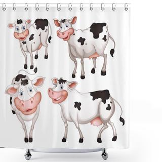 Personality  Four Cows Shower Curtains