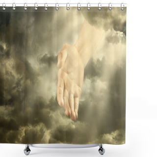 Personality  Hand Of God Shower Curtains