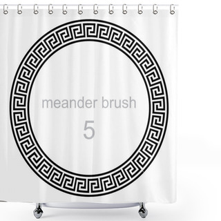 Personality  Round Ornament Meander Pattern Shower Curtains