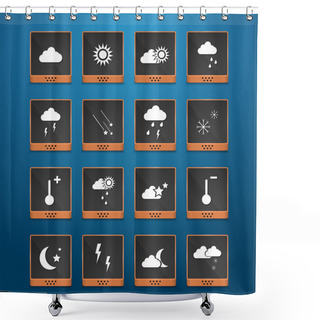 Personality  Weather Web Icons Set Shower Curtains