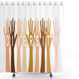 Personality  Diversity Hands Shower Curtains