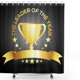 Personality  Vector Leader Trophy Icon Shower Curtains