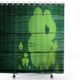 Personality  Composite Image Of Shamrocks Shower Curtains