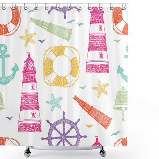 Personality  Sea Color Pattern Shower Curtains