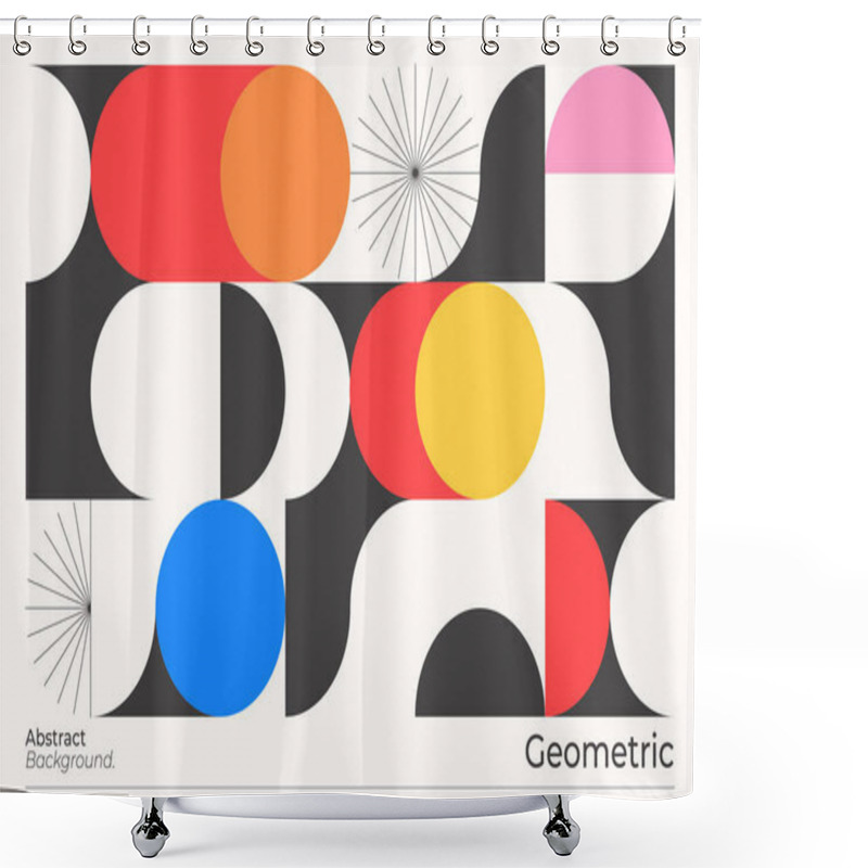 Personality  flat geometric poster vector design illustration shower curtains