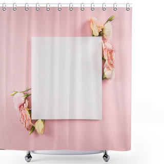 Personality  Beautiful Flowers And Blank Card Shower Curtains