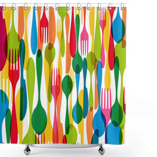 Personality  Cutlery Seamless Pattern Illustration Shower Curtains