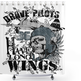 Personality  Brave Pilot Shower Curtains